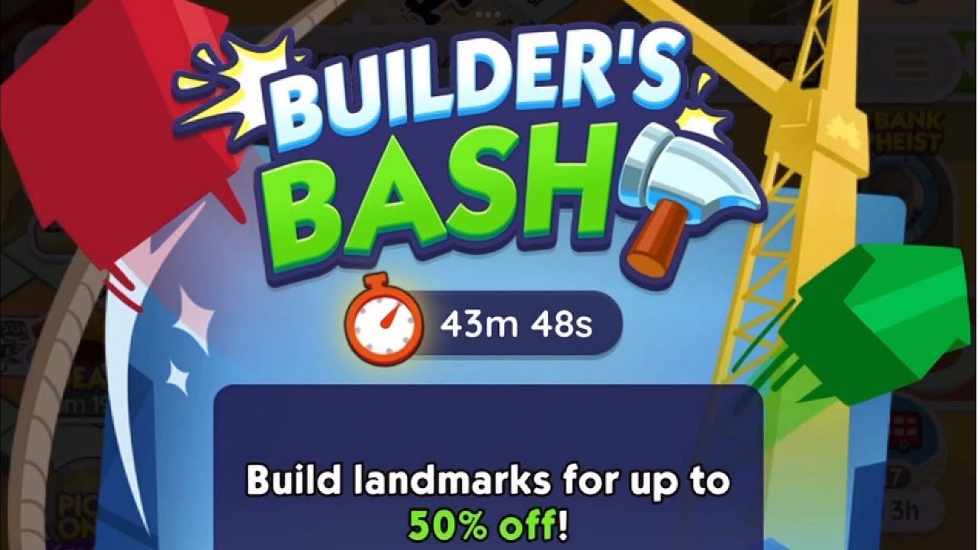 Builder's Bash can help you upgrade your buildings at huge discounts (Image via Scopely)